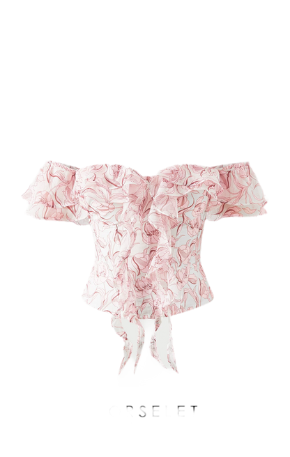 Ruffled Boned Bustier Top