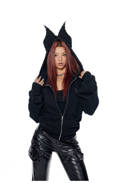 Devil Ear Zip Hoodie