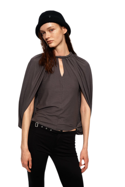 Cotton Cape Sleeve Top