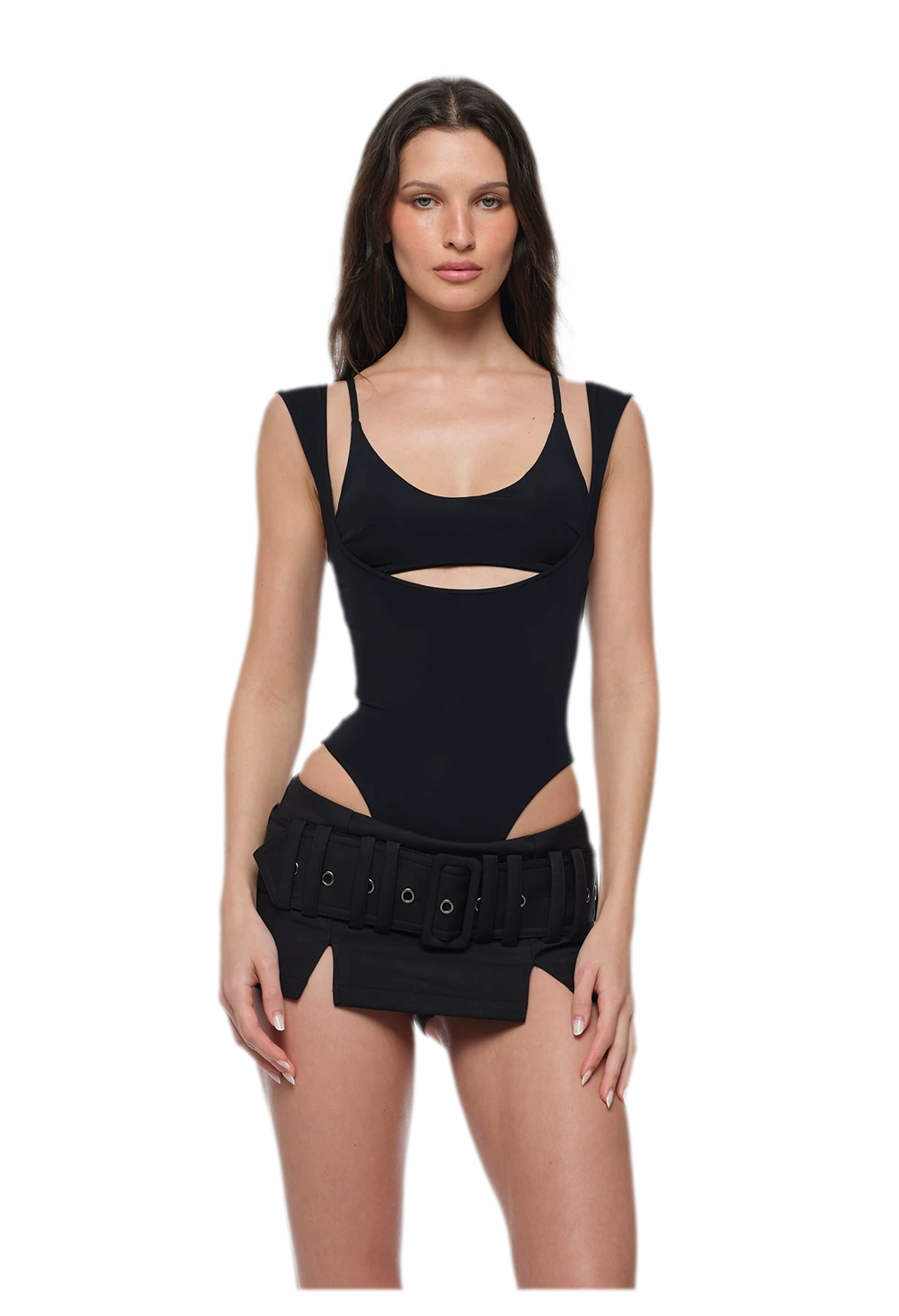 Cutout Slim Bodysuit Set