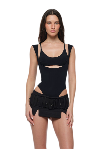 Cutout Slim Bodysuit Set
