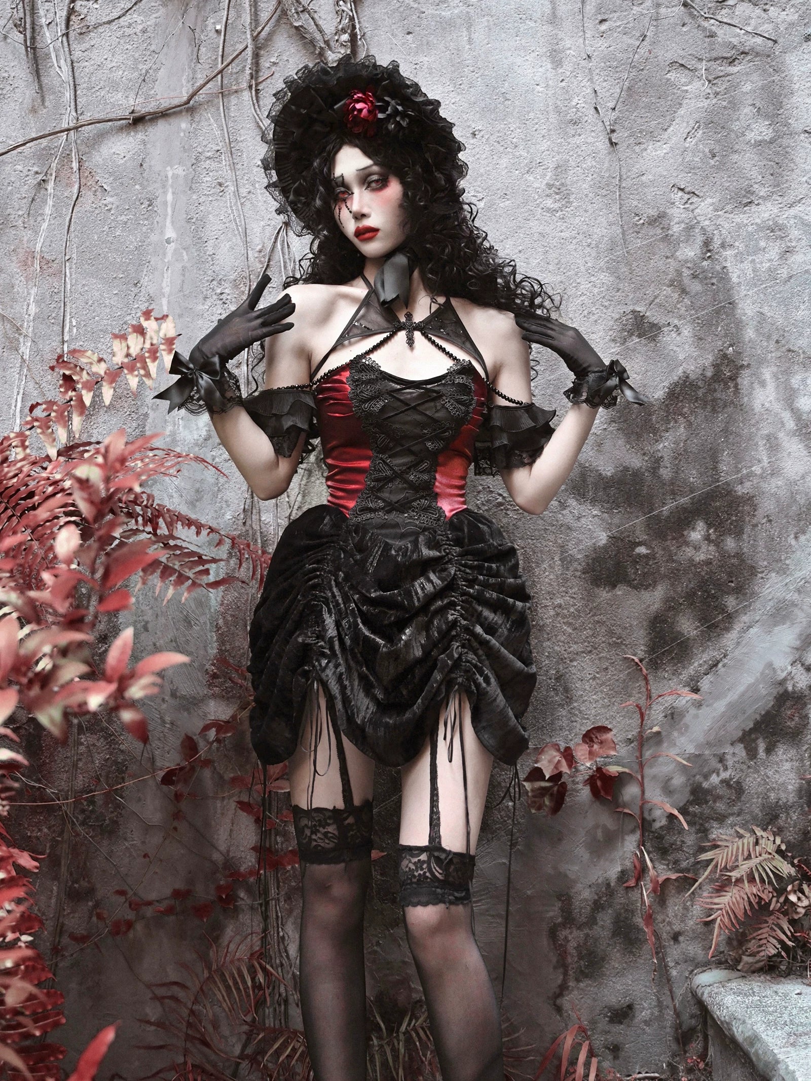 Velvet Lace Gothic Dress