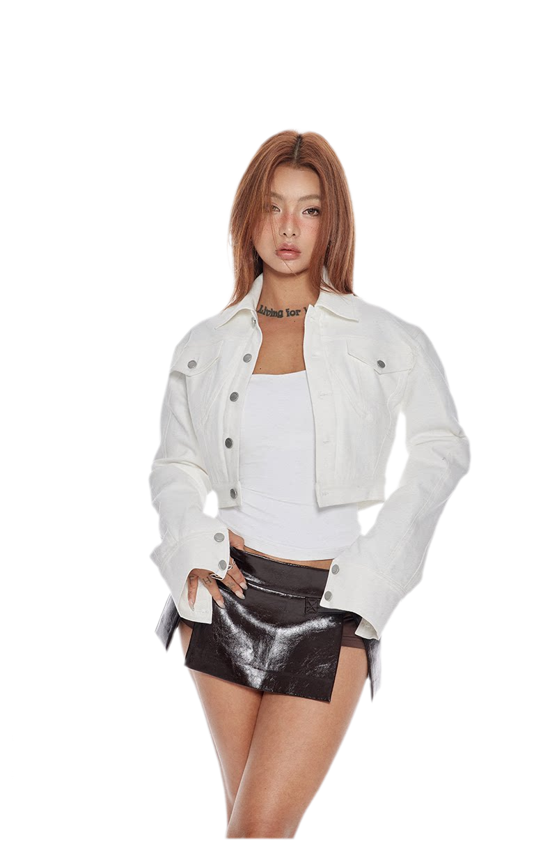 Panelled Cropped Denim Jacket