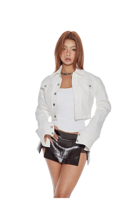 Panelled Cropped Denim Jacket