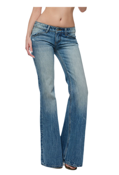 Heavy Wash Wide-Leg Jeans