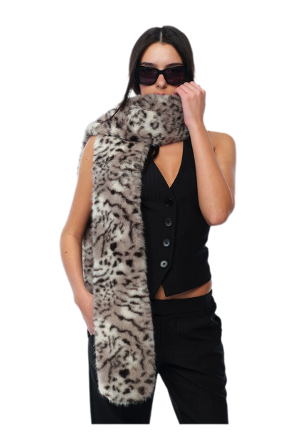 Bufanda de piel sintética con estampado de leopardo