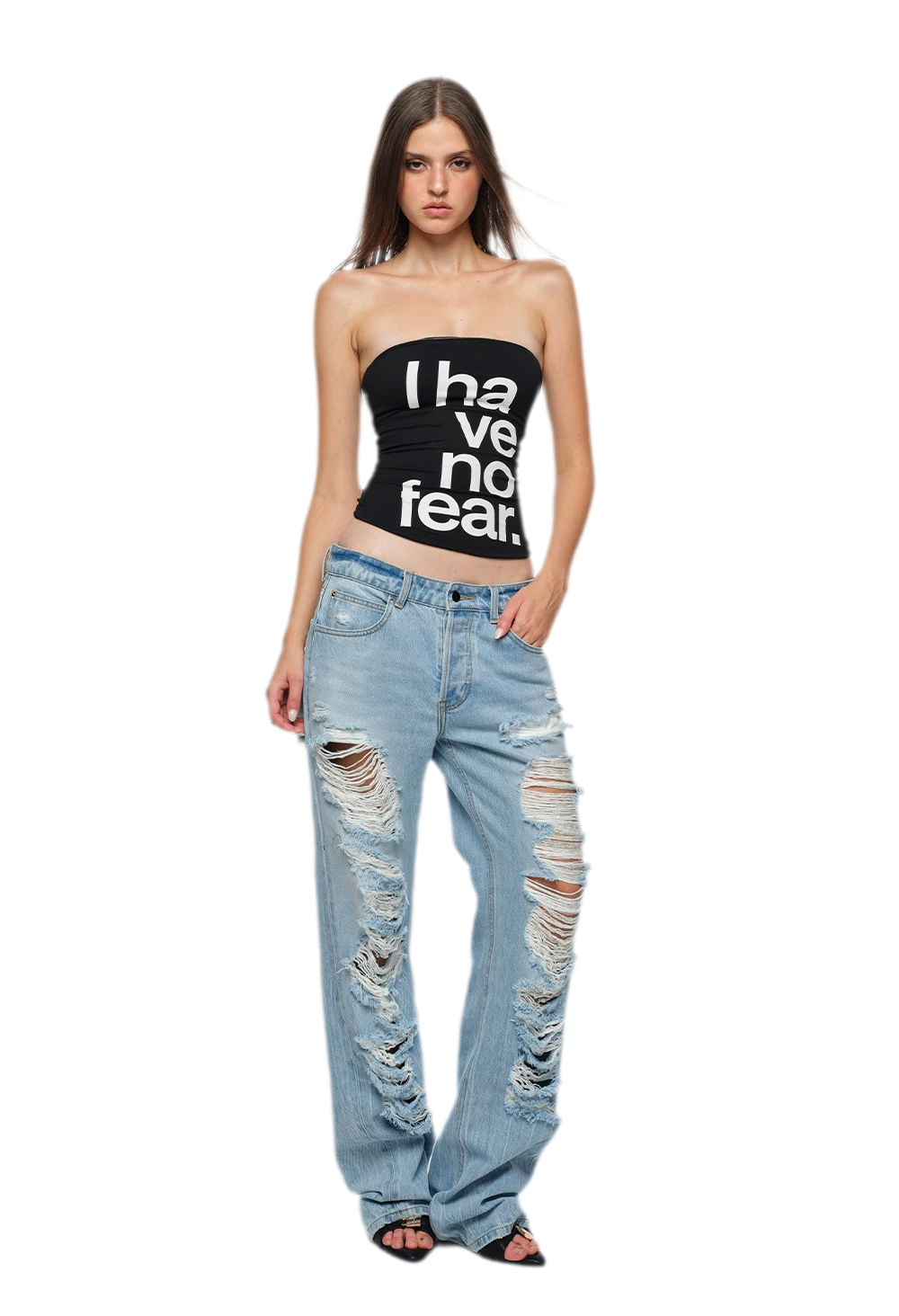 Frayed Straight-Leg Jeans