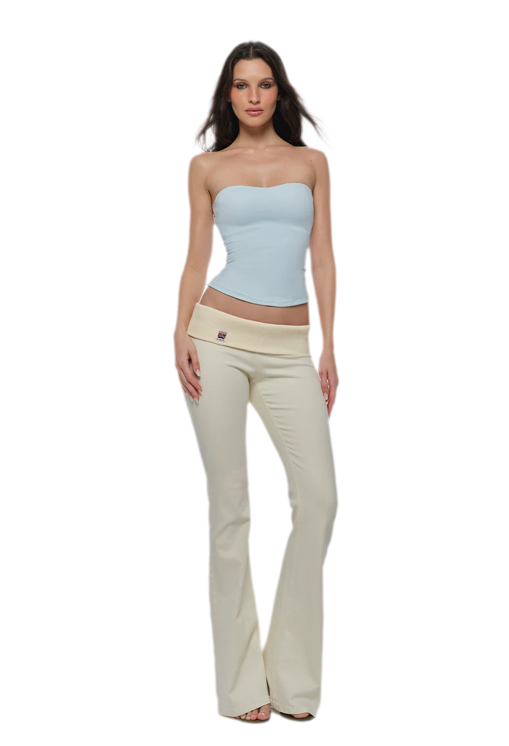 Turn-Up Flared Jeans