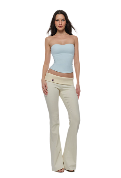 Turn-Up Flared Jeans