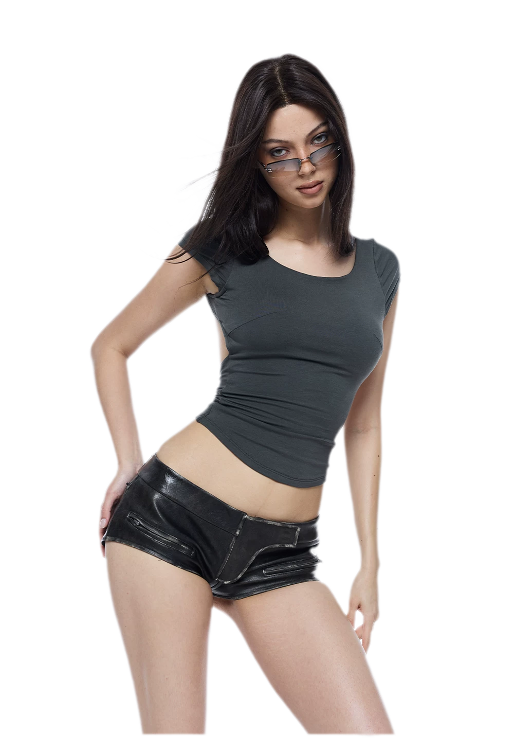 Cutout Backless Slim Tee