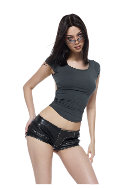 Cutout Backless Slim Tee