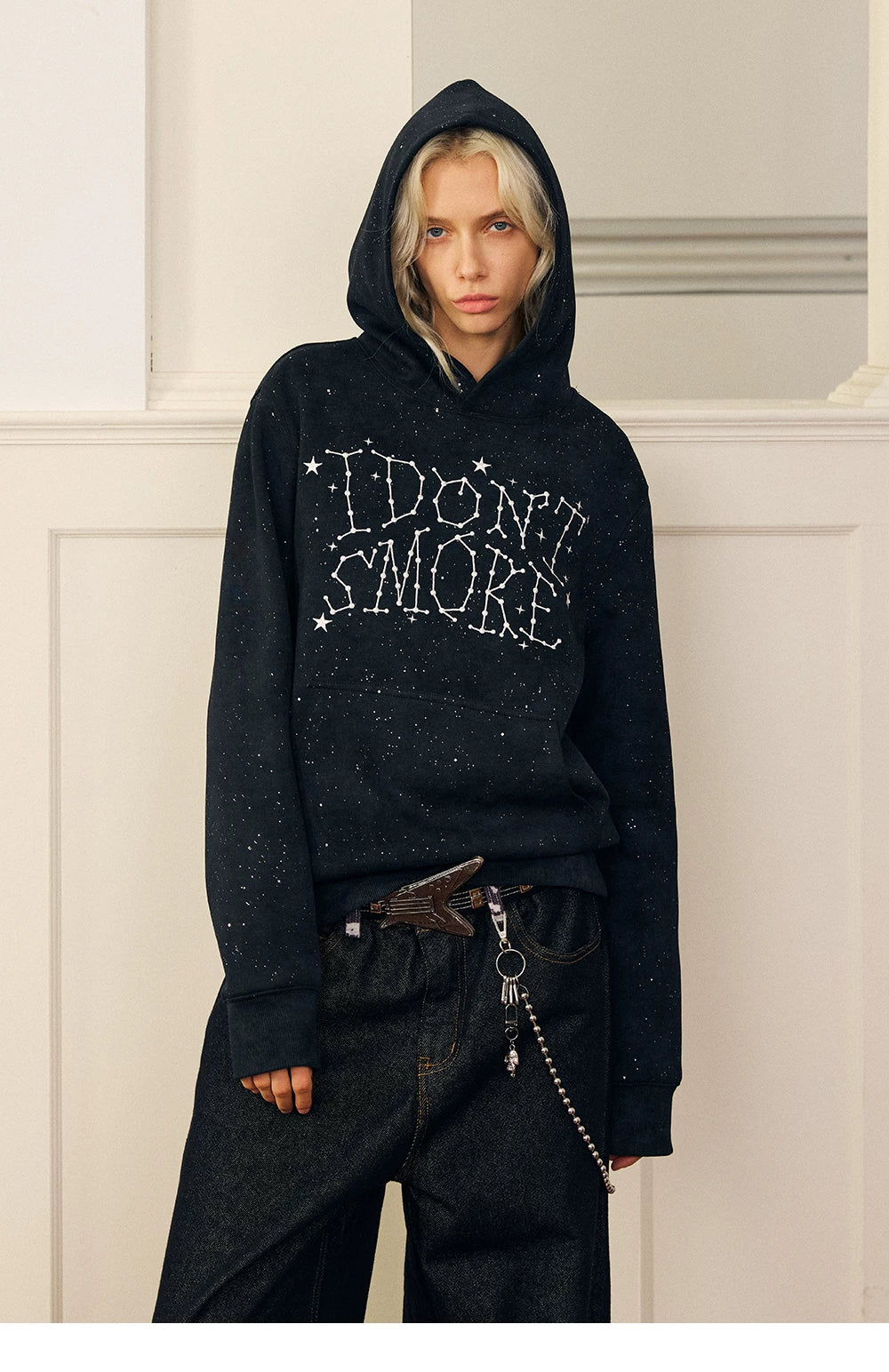 Starry Glitter Oversized Hoodie