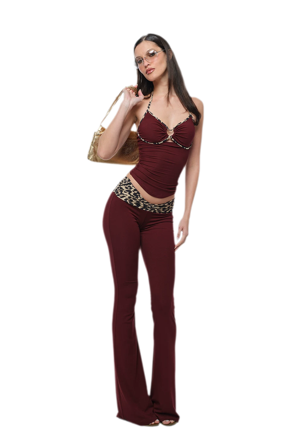 Heart Cutout Leopard Set