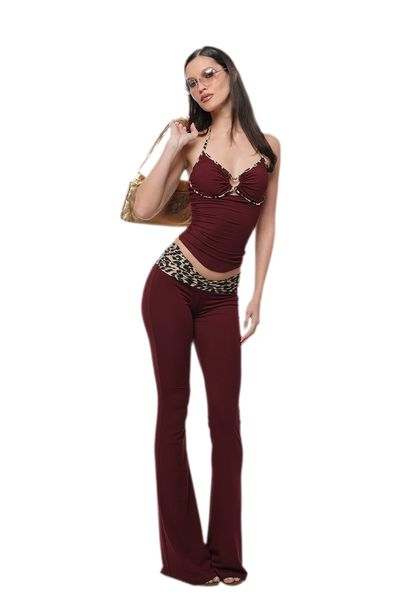 Heart Cutout Leopard Set