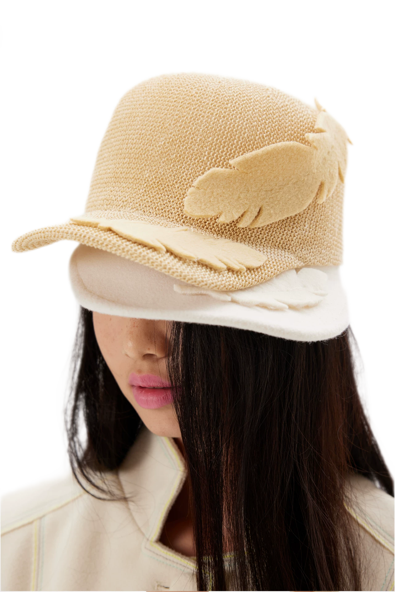 Feather Appliqué Felt Hat