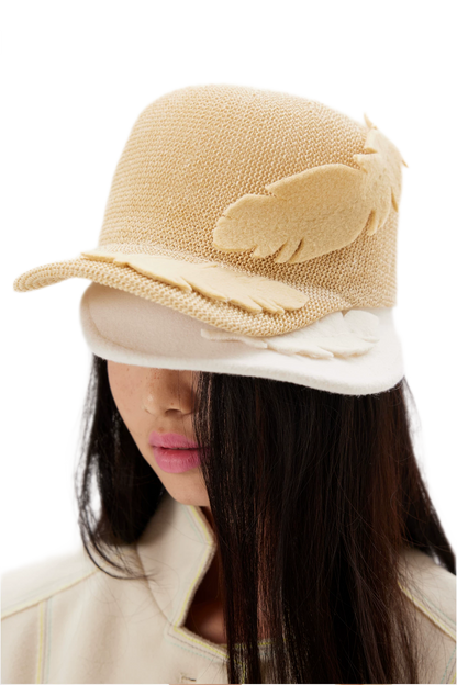 Feather Appliqué Felt Hat