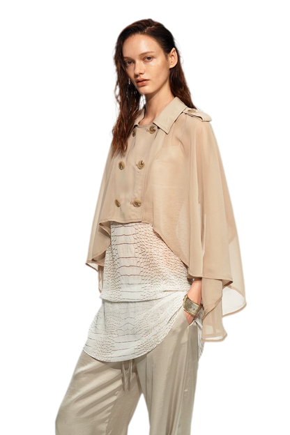 Sheer Trench Cape Top