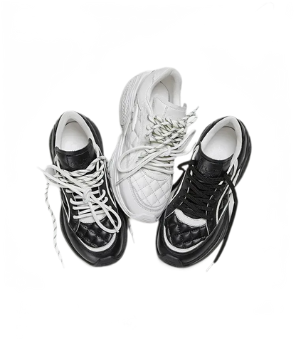 Quilted Height-Increase Sneakers