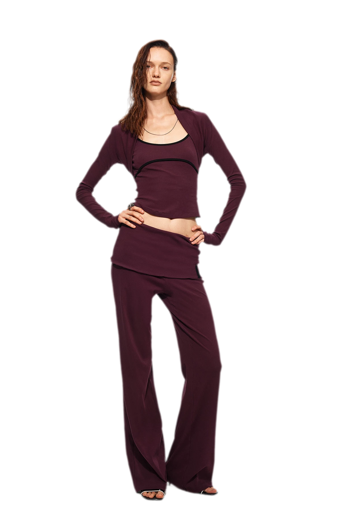 Contrast Cami Pants Set