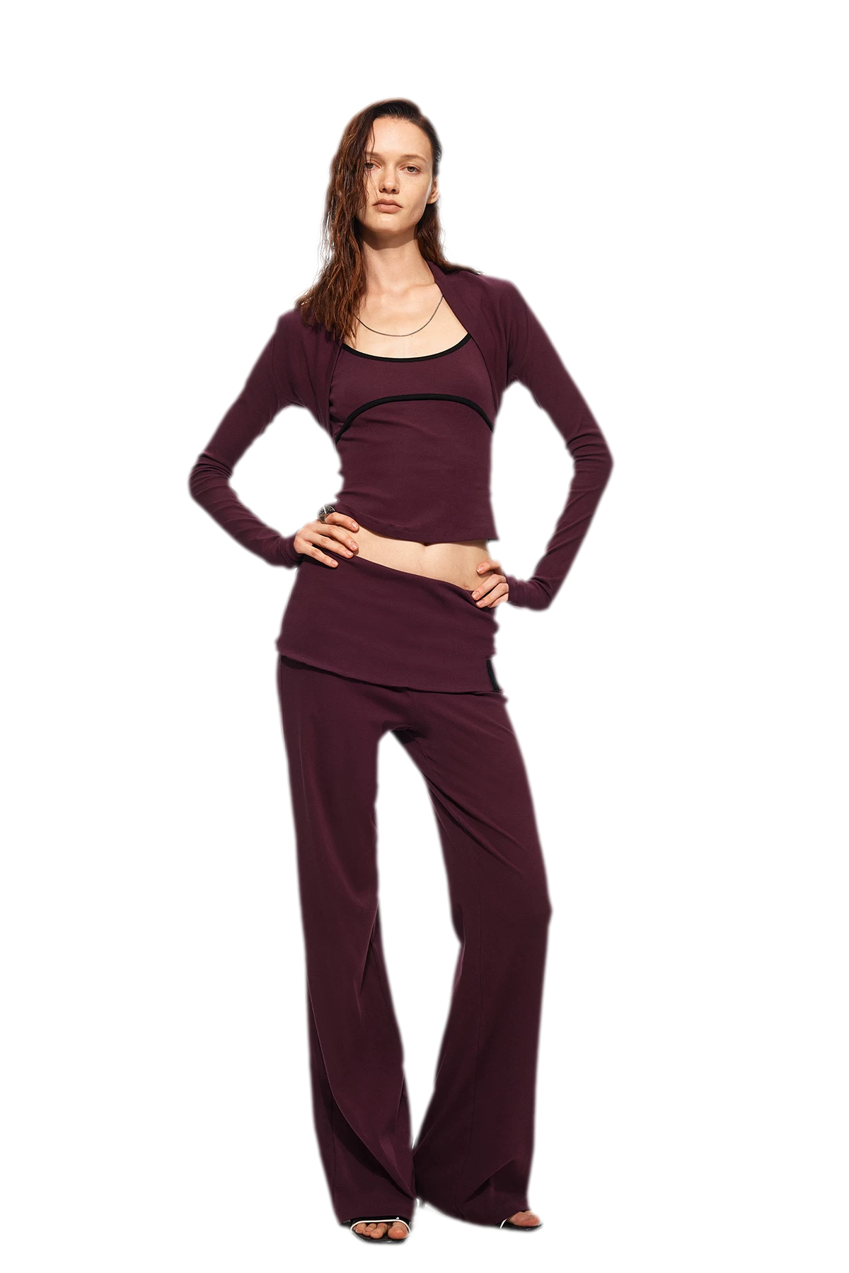 Contrast Cami Pants Set