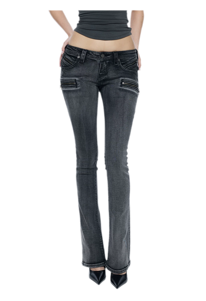 Washed Low-Rise Jeans