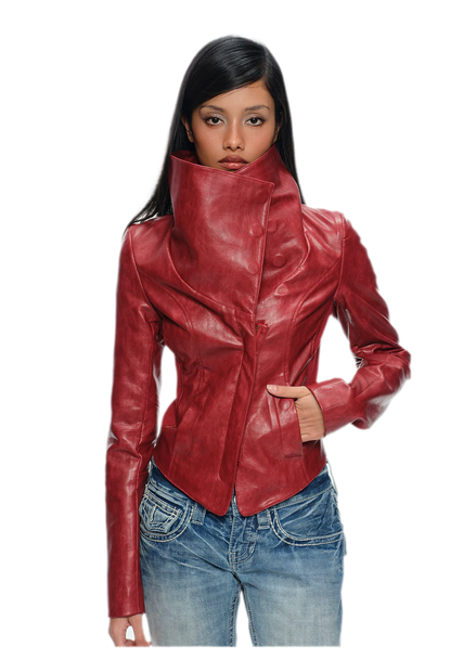 Magnetic Buckle Cropped Jacket