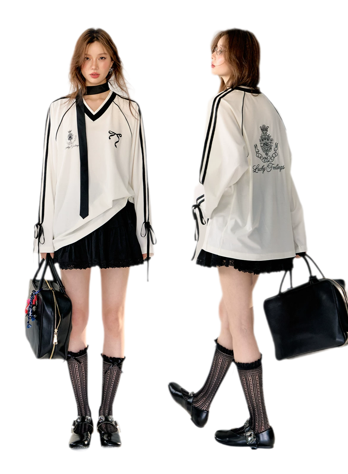 Blokette Jersey V-Neck Set