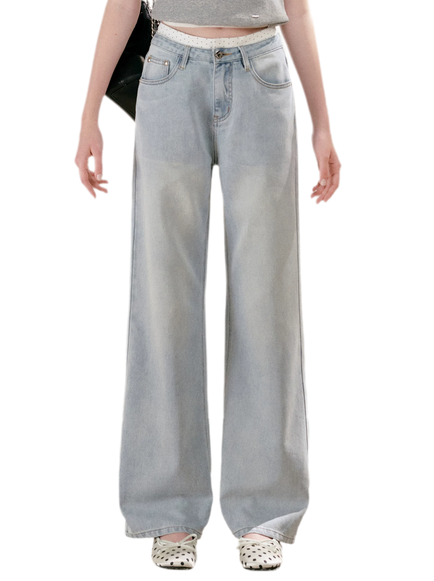 Washed Wide-Leg Jeans