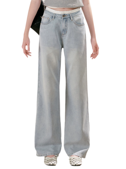 Washed Wide-Leg Jeans