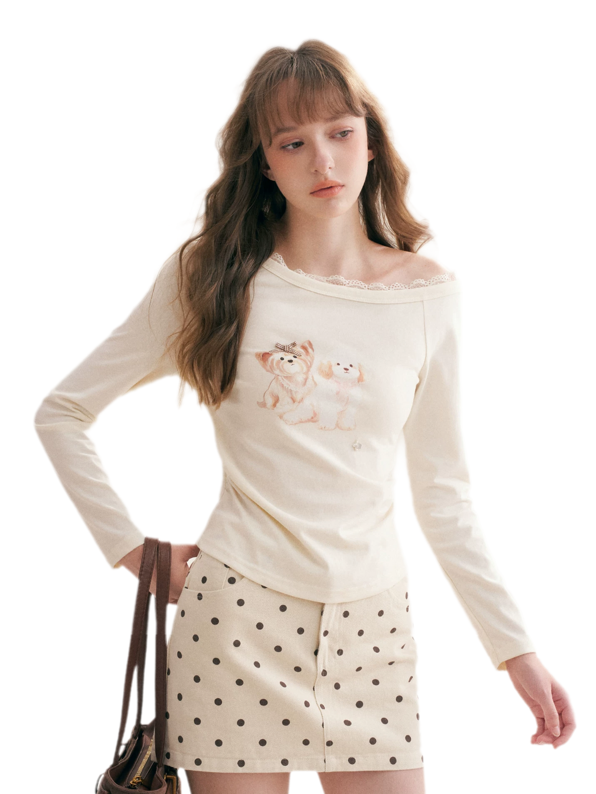 Hand-Painted Lace Trim T-Shirt