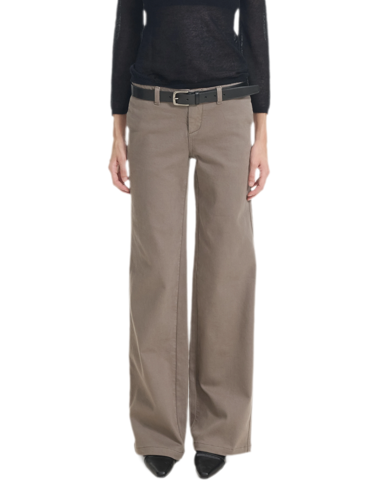 Waistband-Free Straight-Leg Denim Jeans