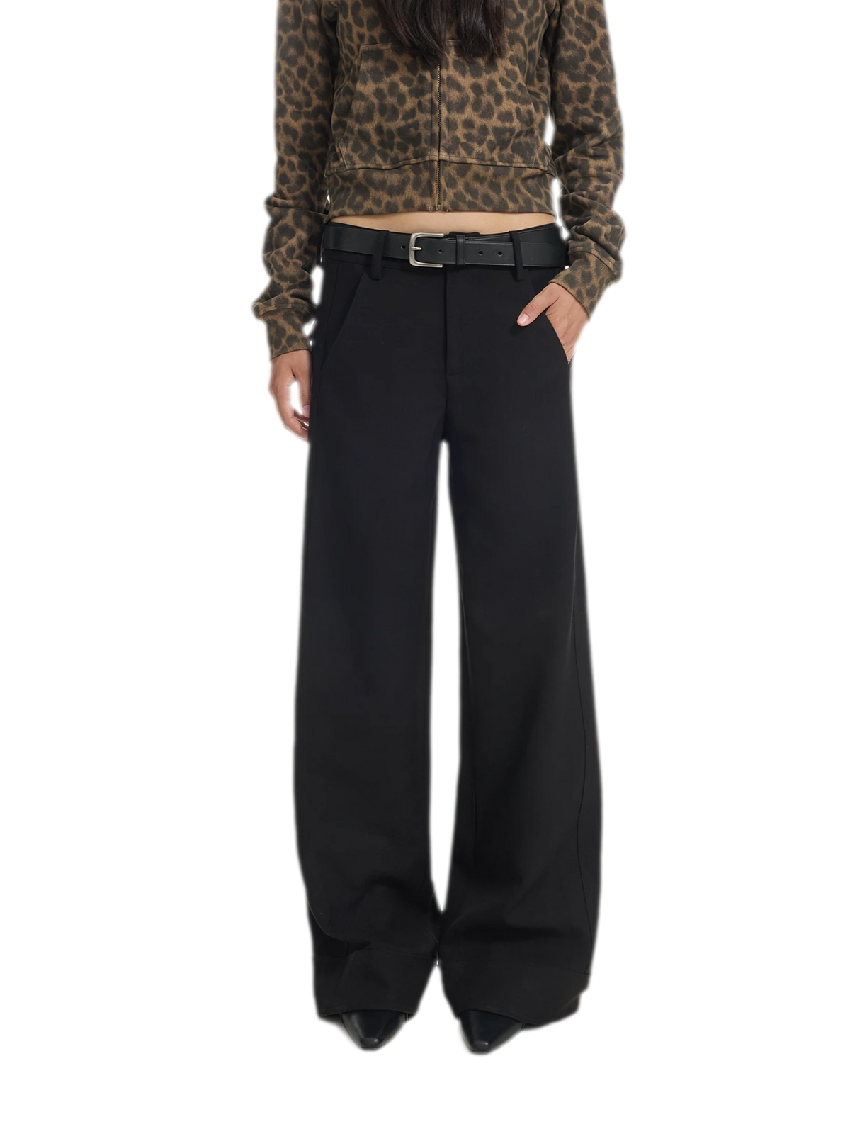 Low-Waist Wide-Leg Suit Trousers