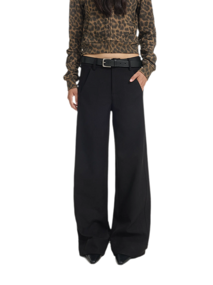 Low-Waist Wide-Leg Suit Trousers