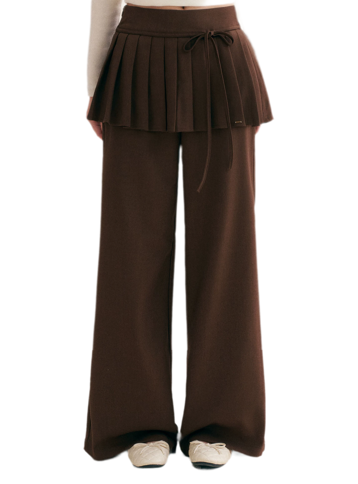 Pantalon plissé drapé à jambes larges