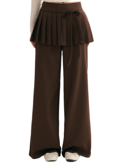 Pantalon plissé drapé à jambes larges