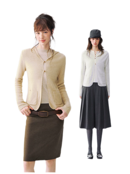 Cardigan en maille à capuche moucheté