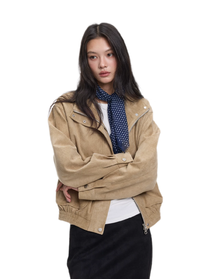 Faux Suede Structured Jacket