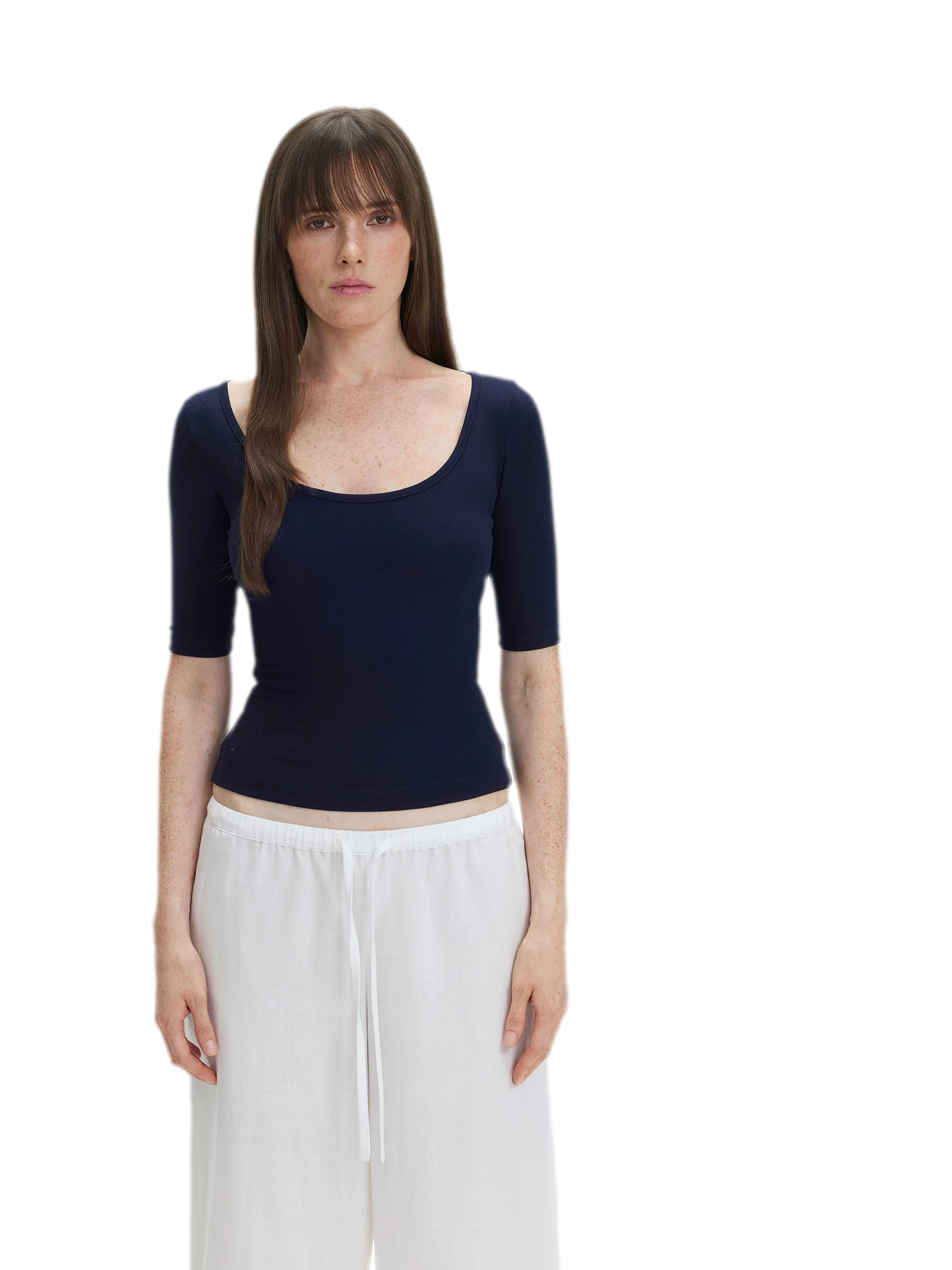 Soft U-Neck Slim-Fit T-Shirt