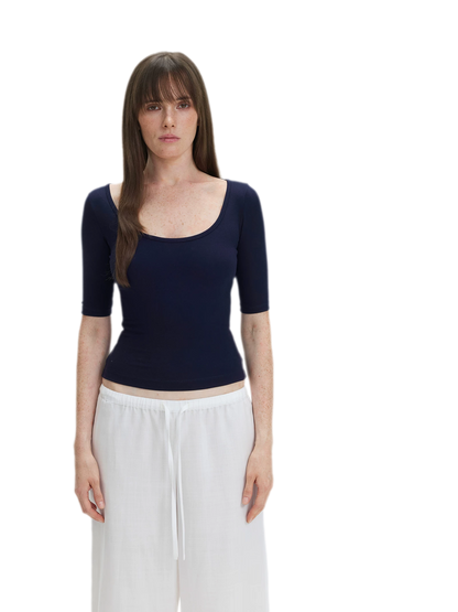 Soft U-Neck Slim-Fit T-Shirt