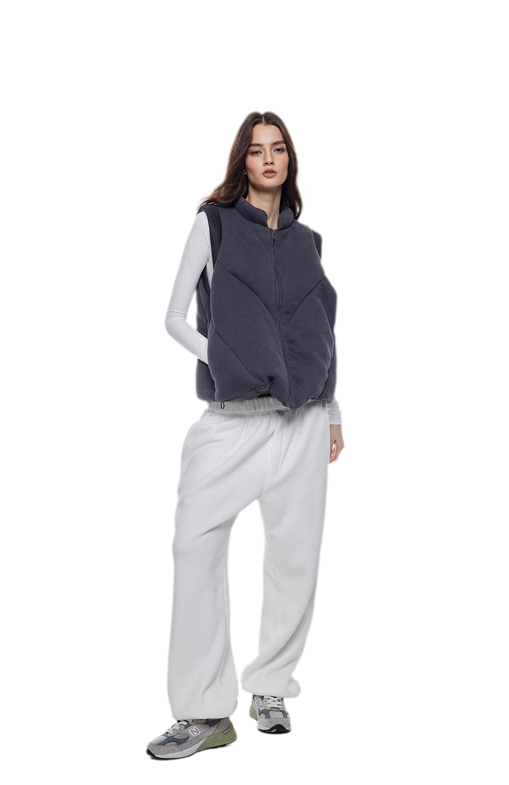 Fur Trim Hooded Vest