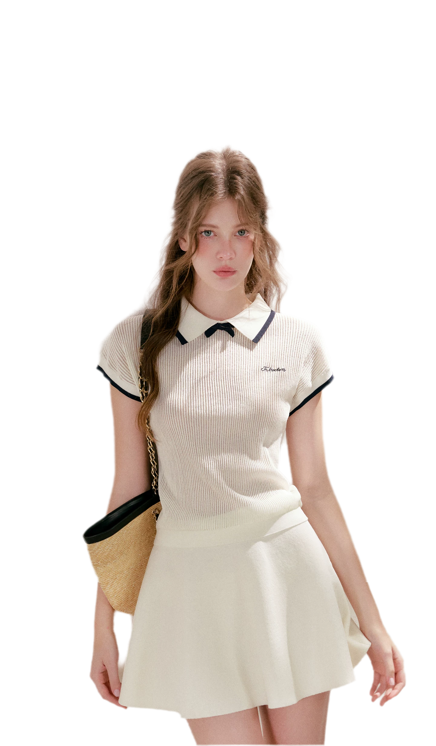 Contrast Bow Knit Set
