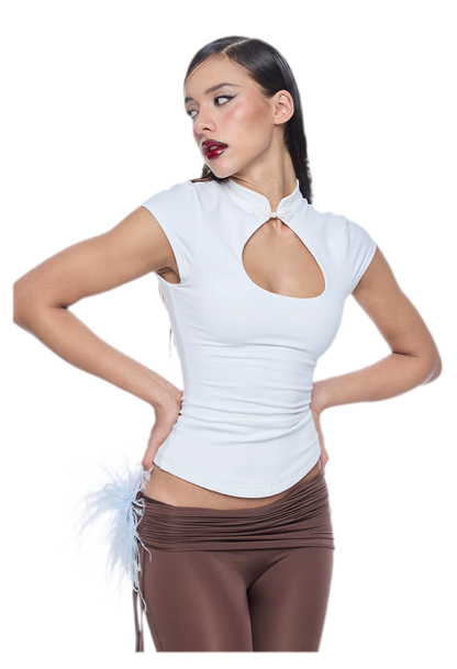 Chinese-Style Cutout Top