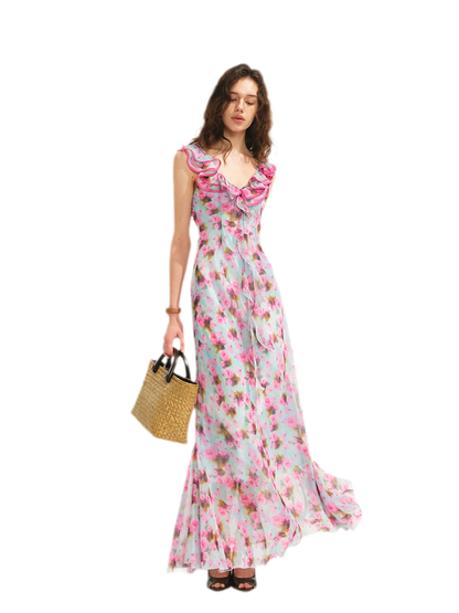 Floral Ruffle Maxi Dress