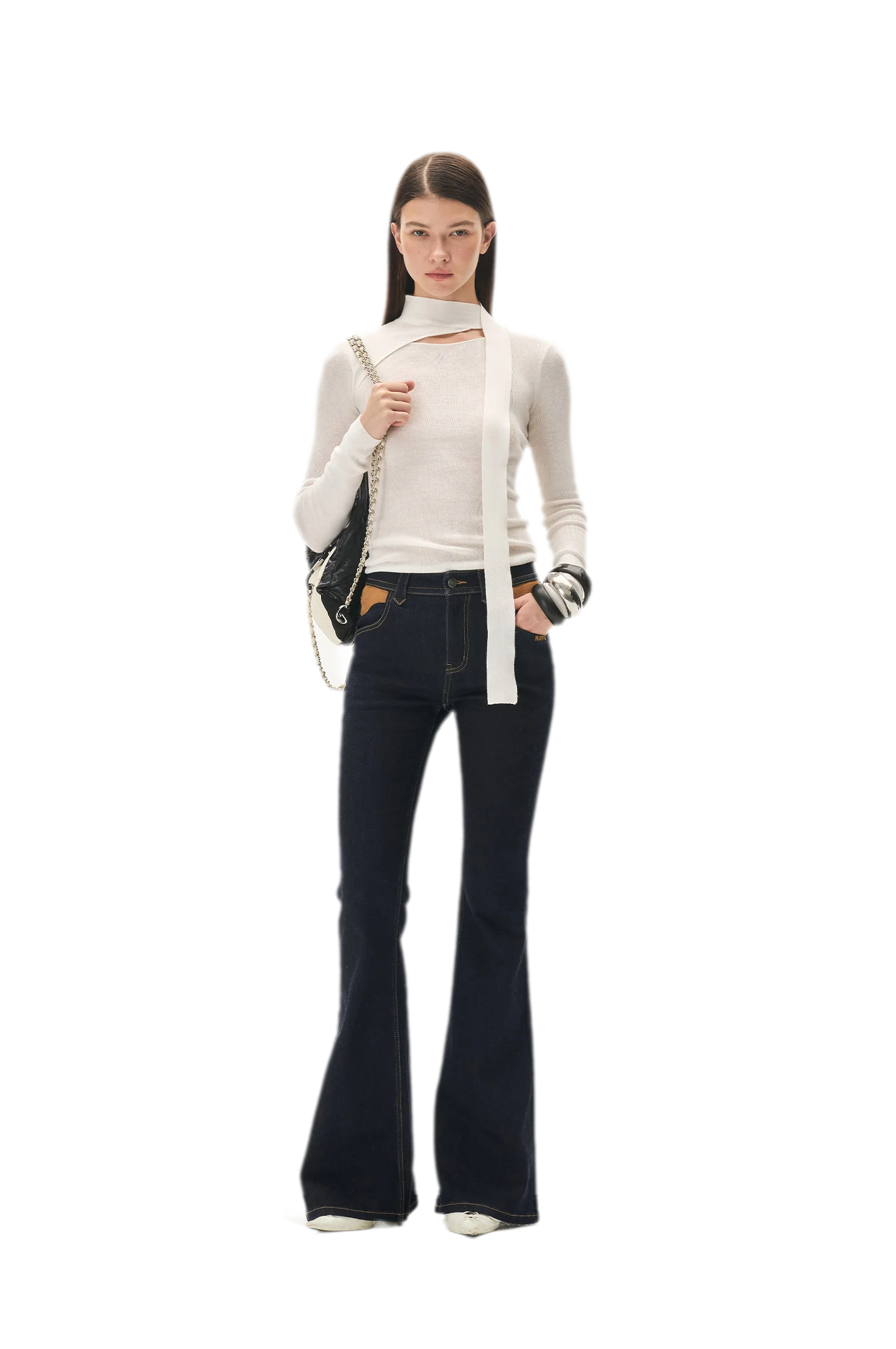 Cashmere Asymmetric Cutout Knit Top