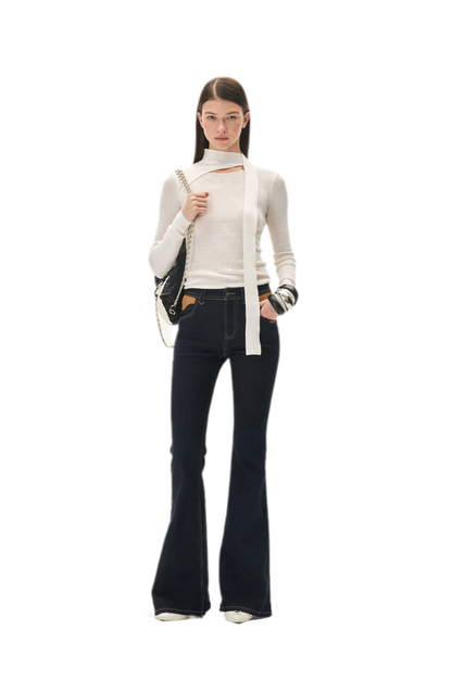 Cashmere Asymmetric Cutout Knit Top