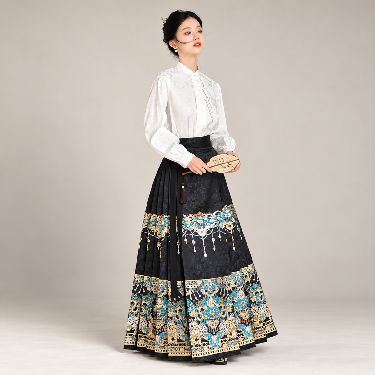 华烛点翠 Jade Candlelight Brocade Mamian Skirt