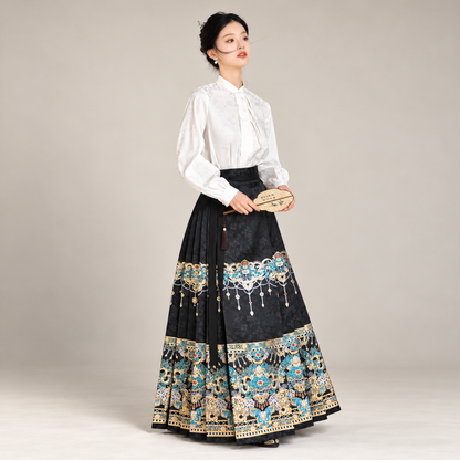 华烛点翠 Jade Candlelight Brocade Mamian Skirt
