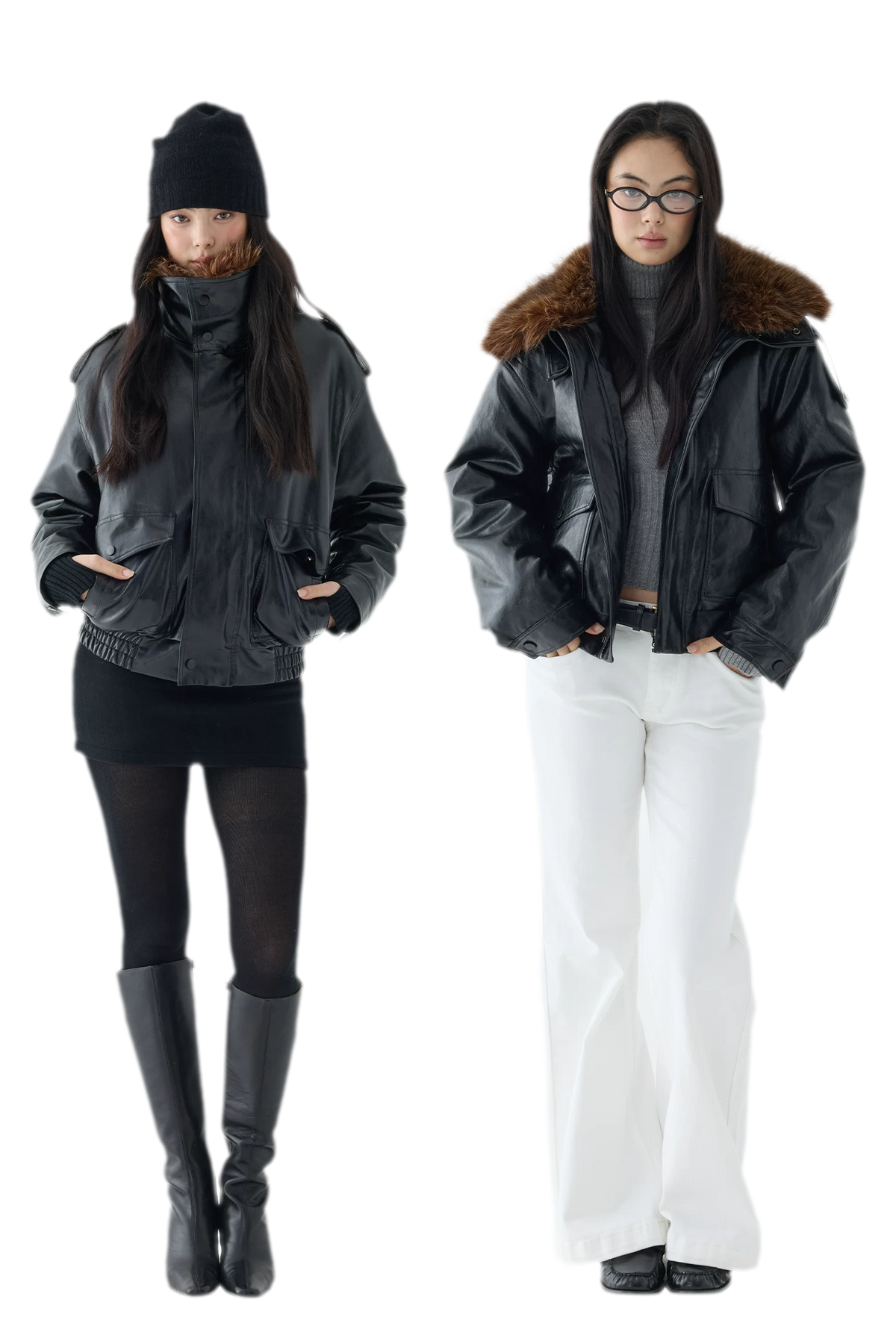 Oil-Wax Cropped PU Jacket