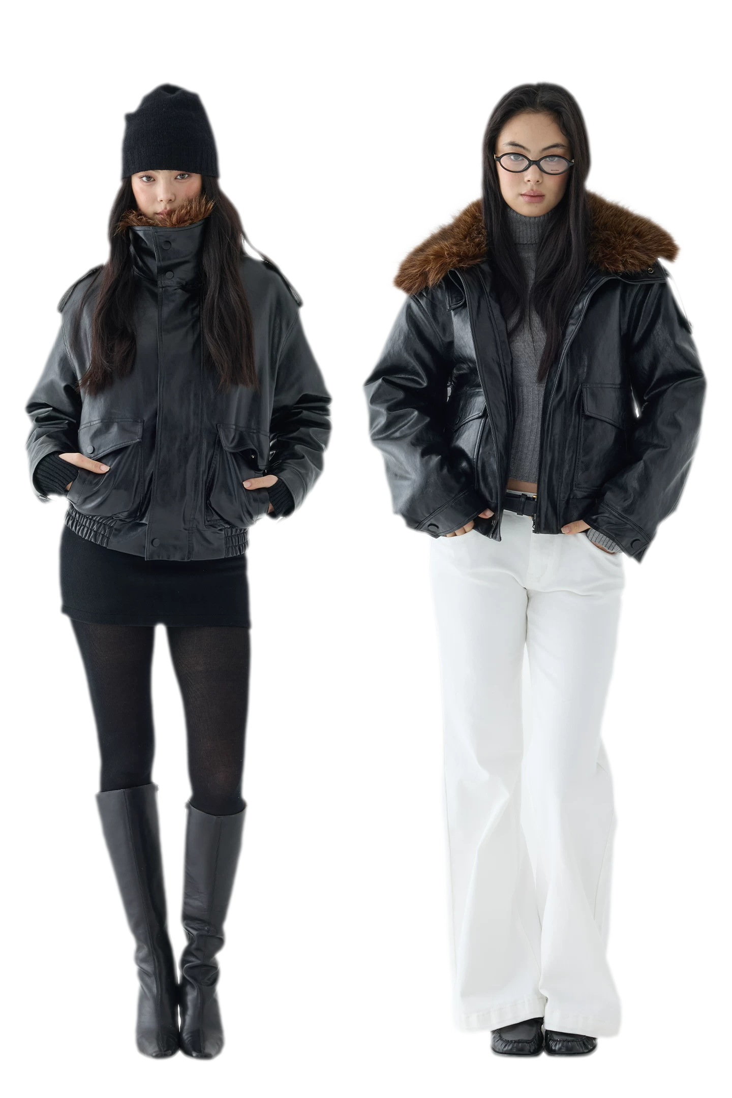 Oil-Wax Cropped PU Jacket