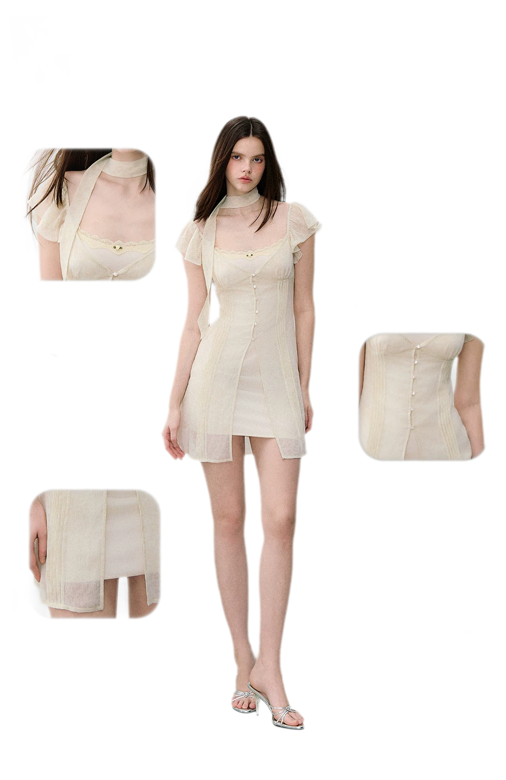 Dyed Snow Yarn Elegant Dress